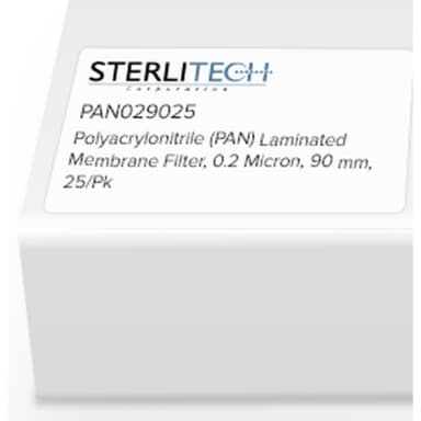 Polyacrylonitrile (PAN) Laminated Membrane Filter, 0.2 Micron, 90mm, 25/Pk