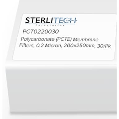 Polycarbonate (PCTE) Membrane Filters, 0.2 Micron, 200 x 250mm, 30/Pk
