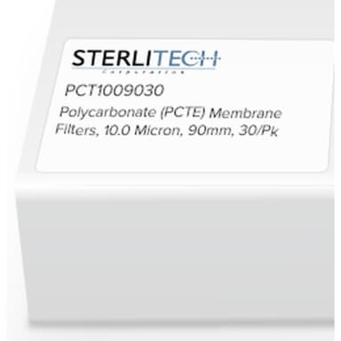 Polycarbonate (PCTE) Membrane Filters, 10.0 Micron, 90mm, 30/pk