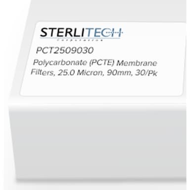 Polycarbonate (PCTE) Membrane Filters, 25.0 Micron, 90mm, 30/Pk