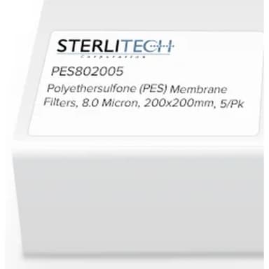 Polyethersulfone (PES) Membrane Filters, 8.0 Micron, 200 x 200mm, 5/Pk