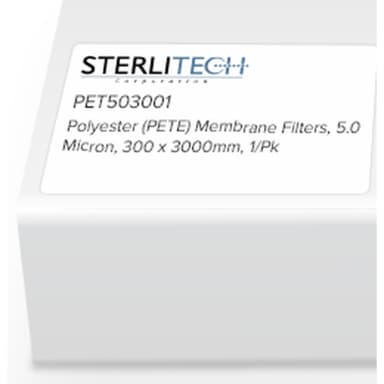 Polyester (PETE) Membrane Filters, 5.0 Micron, 300 x 3000mm, 1/Pk