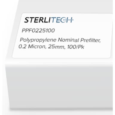 Polypropylene Nominal Prefilter, 0.2 Micron, 25mm, 100/Pk