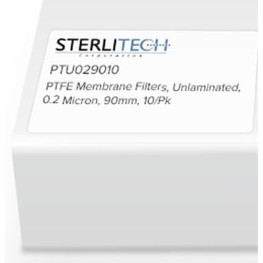 PTFE Unlaminated Membrane Filters, 0.2 Micron, 90mm, 10/Pk