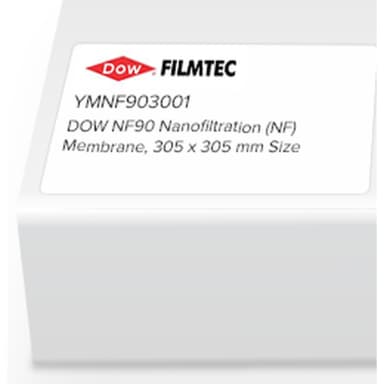 Dow Filmtec Flat Sheet Membrane, NF90, PA-TFC, NF, 305 x 305mm, 1/Pk
