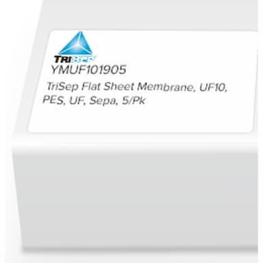 TriSep Flat Sheet Membrane, UF10, PES, UF, Sepa, 5/Pk