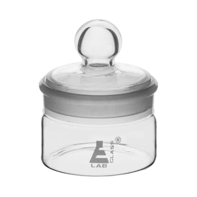 Weighing Bottle, Low Form, 35ml capacity, Borosilicate Glass with Interchangeable Ground Stopper