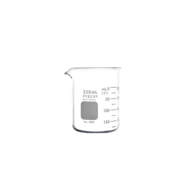 PYREX Griffin Low Form 250mL Beaker, Double Scale, Graduated