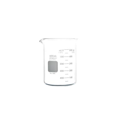 PYREX Griffin Low Form 600mL Beaker, Double Scale, Graduated