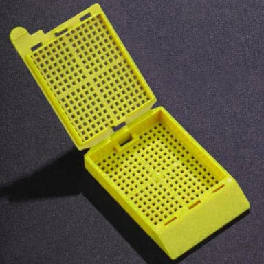 Cassette, Biopsy Embedding with Attached Lid, 35 Writing Area, YELLOW, 500/Dispenser Box, 2 Boxes/Unit