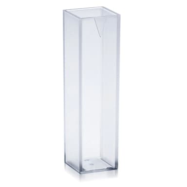 Cuvette, Spectrophotometer, Square, 4.5mL (10mm), UV Grade Methacrylate, 2 Clear Sides, 100/Tray, 5 Trays/Unit - CS/1000