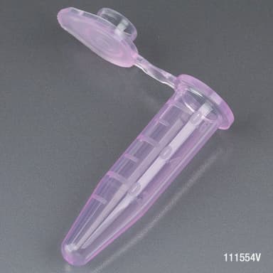 Microcentrifuge Tube, 0.5mL, PP, Attached Snap Cap, Graduated, Violet, Certified: Rnase, Dnase and Pyrogen Free, 500/Stand Up Zip Lock Bag - cs-10000
