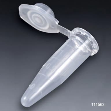 Microcentrifuge Tube, 1.5mL, PP, Attached Snap Cap, Graduated, Natural, Lot Certified: Rnase, Dnase, Pyrogen, ATP and Human DNA Free - cs-10000