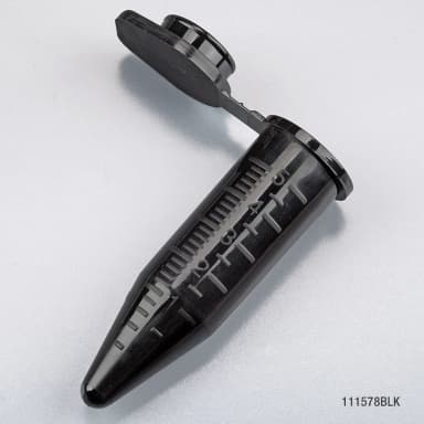 Diamond Midi Centrifuge Tube, 5.0mL, PP, Attached Snap Cap, Graduated, Midnight Light Blocking Black, 50/Bag, 4 Bags/Unit - CS/2000