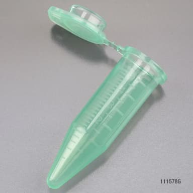 Diamond Midi Centrifuge Tube, 5.0mL, PP, Attached Snap Cap, Graduated, Green, 50/Bag, 4 Bags/Unit - CS/2000