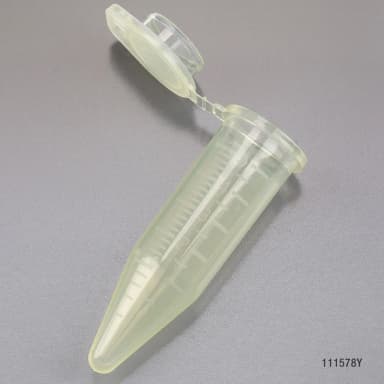Diamond Midi Centrifuge Tube, 5.0mL, PP, Attached Snap Cap, Graduated, Yellow, 50/Bag, 4 Bags/Unit - CS/2000