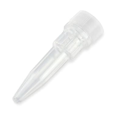Microtube, 0.5mL, Attached Screw Cap for Color Insert, with O-Ring, STERILE, PP, 500/Bag, 2 Bags/Unit