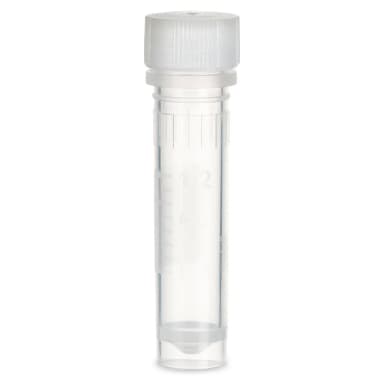 Microtube, 2mL, Self-Standing, Attached Screw Cap for Color Insert, with O-Ring, STERILE, PP, 500/Bag, 2 Bags/Unit