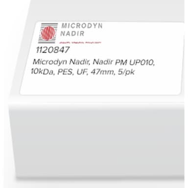 Microdyn Nadir, Nadir PM UP010, 10kDa, PES, UF, 47mm, 5/pk