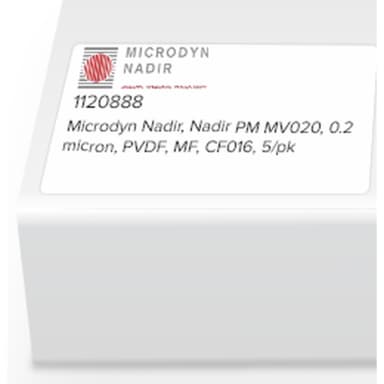 Microdyn Nadir, Nadir PM MV020, 0.2 micron, PVDF, MF, CF016, 5/pk