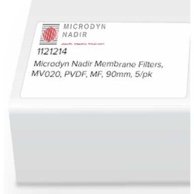 Microdyn Nadir Membrane Filters, MV020, PVDF, MF, 90mm, 5/pk