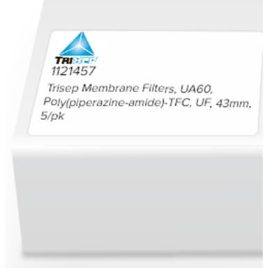 Trisep Membrane Filters, UA60, Poly(piperazine-amide)-TFC, UF, 43mm, 5/pk