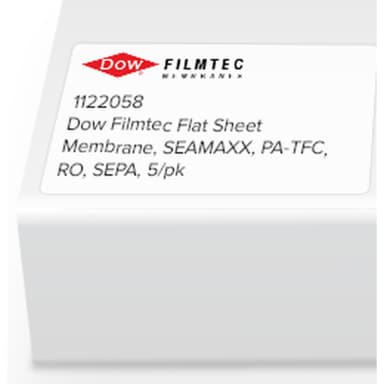 Dow Filmtec Flat Sheet Membrane, SEAMAXX, PA-TFC, RO, SEPA, 5/pk