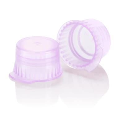 Cap, Snap, 12/13mm, PE, for Vacuum and Test Tubes, Lavender - cs-10000