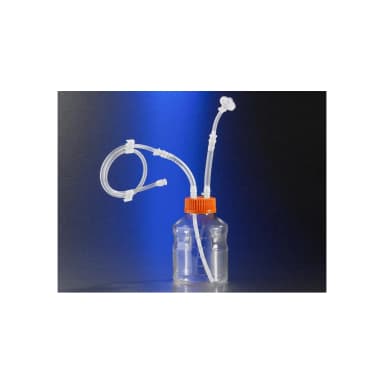 Corning Easy Grip Storage Bottle, 500mL Polystyrene bottle with Closed System Tubing accessories with 0.2µm PTFE Filter and MLL, and with Diptube, Sterile, 1 per bag, 4 per case