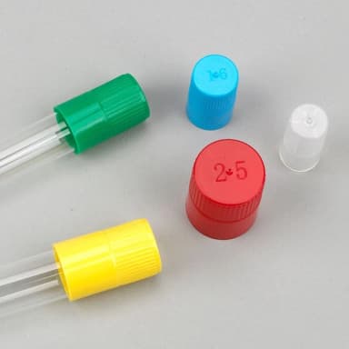 Diamond Culture Tube Cap for 13mm Glass Culture Tubes, PP, Red, 100/Bag, 10 Bags/Carton