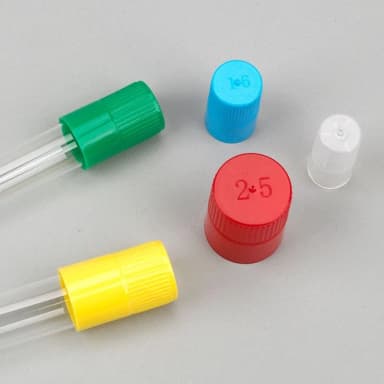 Diamond Culture Tube Cap for 13mm Glass Culture Tubes, PP, Yellow, 100/Bag