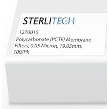 Polycarbonate (PCTE) Membrane Filters, 0.05 Micron, 19.05mm, 100/Pk