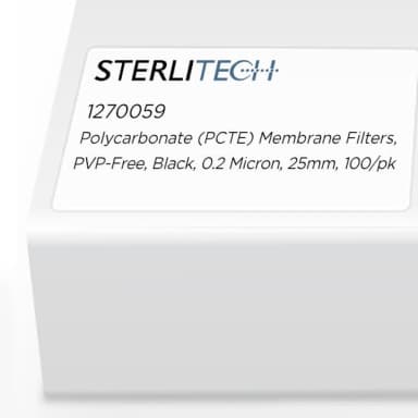 Polycarbonate (PCTE) Membrane Filters, Black, 0.2 Micron, 25mm, 100/pk