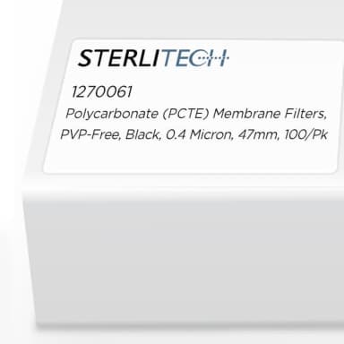 Polycarbonate (PCTE) Membrane Filters, Black, 0.4 Micron, 47mm, 100/Pk