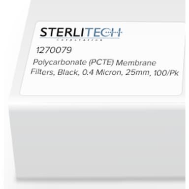 Polycarbonate (PCTE) Membrane Filters, Black, 0.4 Micron, 25mm, 100/Pk