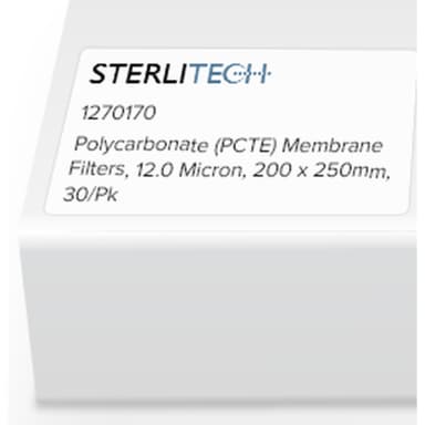 Polycarbonate (PCTE) Membrane Filters, 12.0 Micron, 200 x 250mm, 30/Pk
