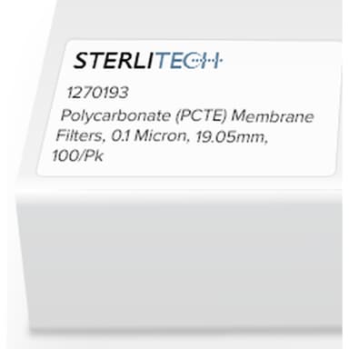 Polycarbonate (PCTE) Membrane Filters, 0.1 Micron, 19.05mm, 100/Pk