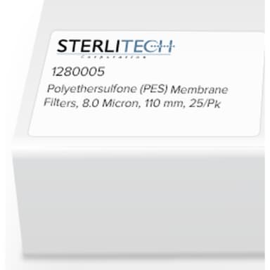 Polyethersulfone (PES) Membrane Filters, 8.0 Micron, 110mm, 25/Pk