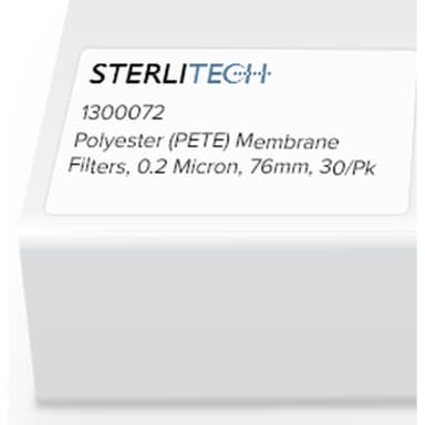 Polyester (PETE) Membrane Filters, 0.2 Micron, 76mm, 30/Pk