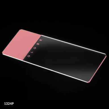 Microscope Slides, Glass, 25 x 75mm, 90 Ground Edges with Safety Corners, Pink Frosted, 72/Box, 2 Boxes/Case (1 Gross)