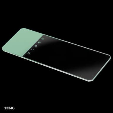 Microscope Slides, Glass, 25 x 75mm, 45 Beveled Edges, Clipped Corners, Green Frosted, 72/Box, 2 Boxes/Case (1 Gross)