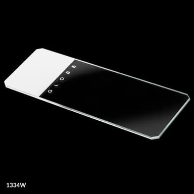 Microscope Slides, Glass, 25 x 75mm, 45 Beveled Edges, Clipped Corners, White Frosted, 72/Box, 20 Boxes/Case (10 Gross)