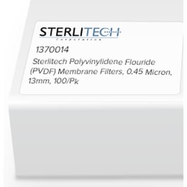 Polyvinylidene Flouride (PVDF) Membrane Filters, 0.45 Micron, 13mm, 100/Pk