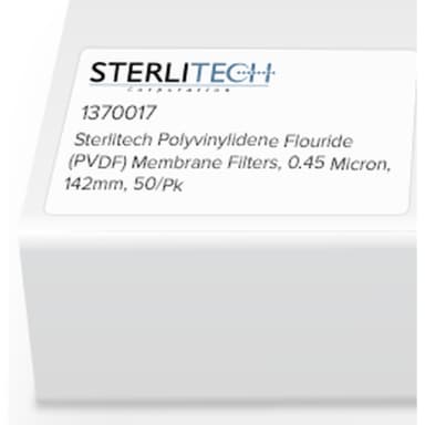 Polyvinylidene Flouride (PVDF) Membrane Filters, 0.45 Micron, 142mm, 50/Pk