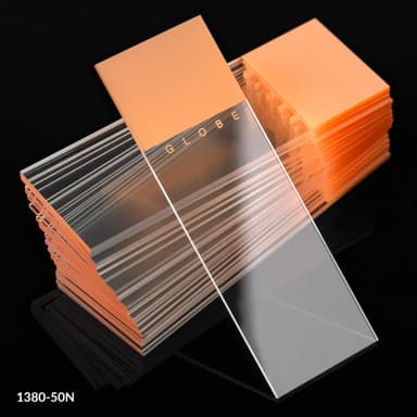 Microscope Slides, Diamond White Glass, 25 x 75mm, 90 Ground Edges, ORANGE Frosted, 72/Box, 20 Boxes/Case (10 Gross)