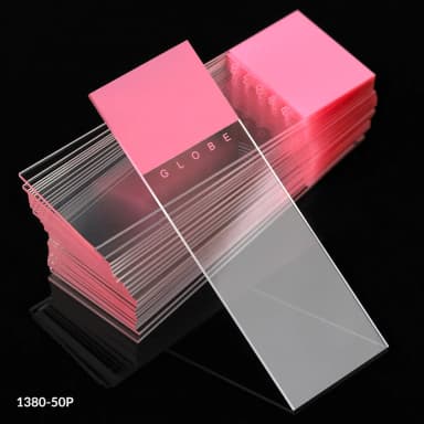 Microscope Slides, Diamond White Glass, 25 x 75mm, 90 Ground Edges, PINK Frosted, 72/Box, 20 Boxes/Case (10 Gross)