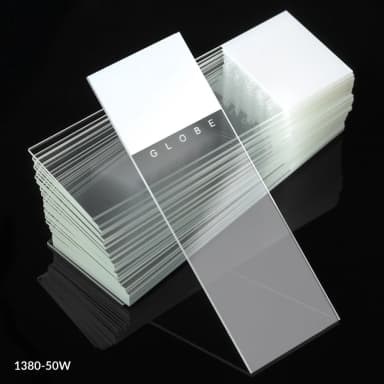 Microscope Slides, Diamond White Glass, 25 x 75mm, 90 Ground Edges, WHITE Frosted, 72/Box, 20 Boxes/Case (10 Gross)