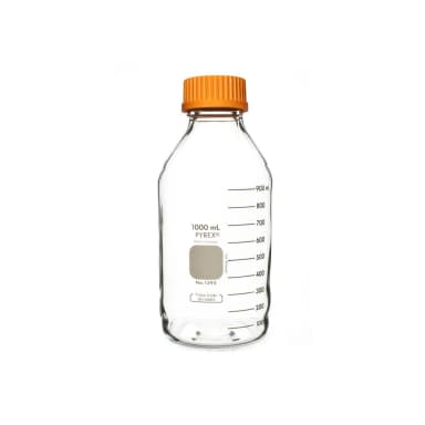 PYREX 1L Round Media Storage Bottles, with GL45 Screw Cap
