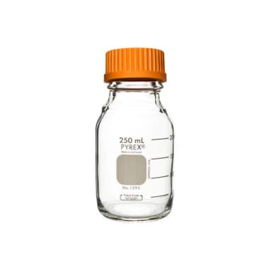 PYREX 250mL Round Media Storage Bottles, with GL45 Screw Cap