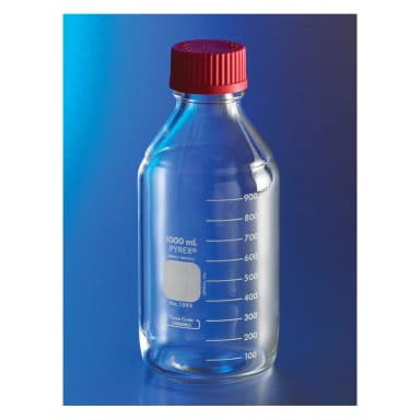 YREX 2L Round Media Storage Bottles, with GL45 PBT Plug Seal High Temperature Cap